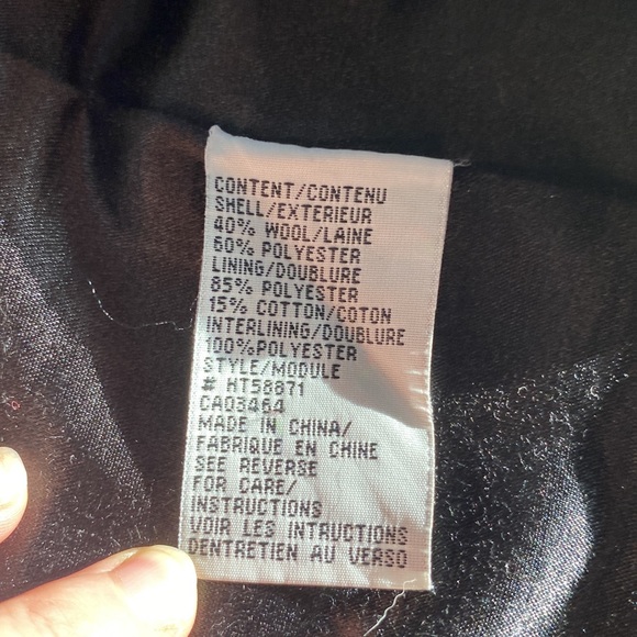 Ricki’s ladies black double breasted wool/polyester blend winter coat. - Picture 4 of 8